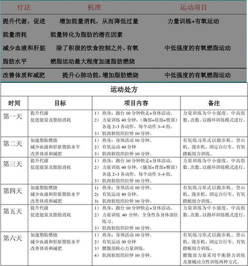 减脂运动处方