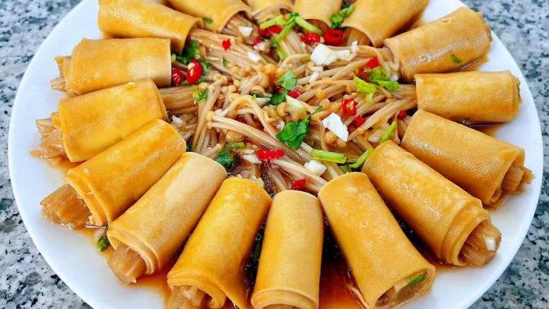 金针菇豆腐皮卷的做法大全