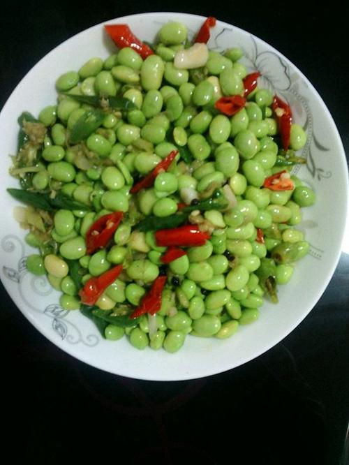 青椒毛豆的做法