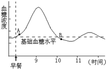 短时间运动时胰岛素浓度变化