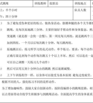 跳绳间歇性运动计划