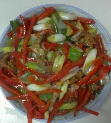 川菜甜椒肉丝的做法